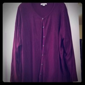 Plum button front cardigan